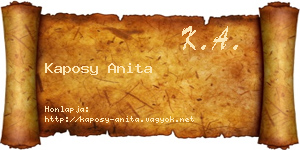 Kaposy Anita névjegykártya